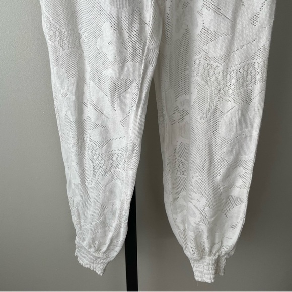 Aerie Crochet Tassel High Rise Jogger Boho Pant White Bohemian Coastal Swim - Picture 3 of 5